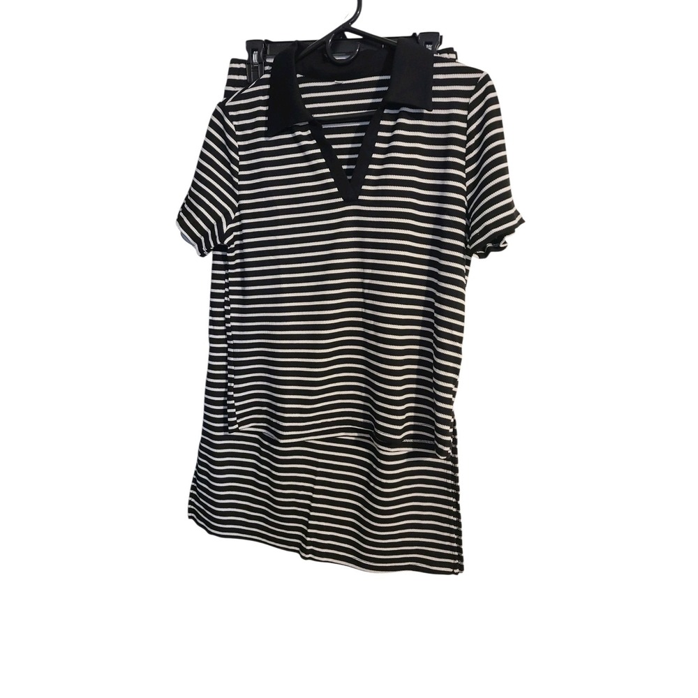 Unbranded Top/Skirt Black/White Pockets in Skirt Size Large
